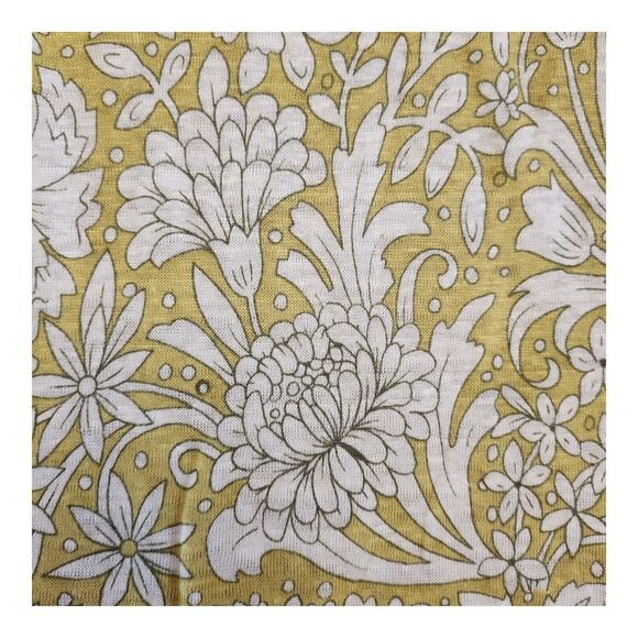 Rachel Ashwell‎ Top Womens Large 100% Linen Floral Pullover Shirt Yellow Green - Picture 6 of 7